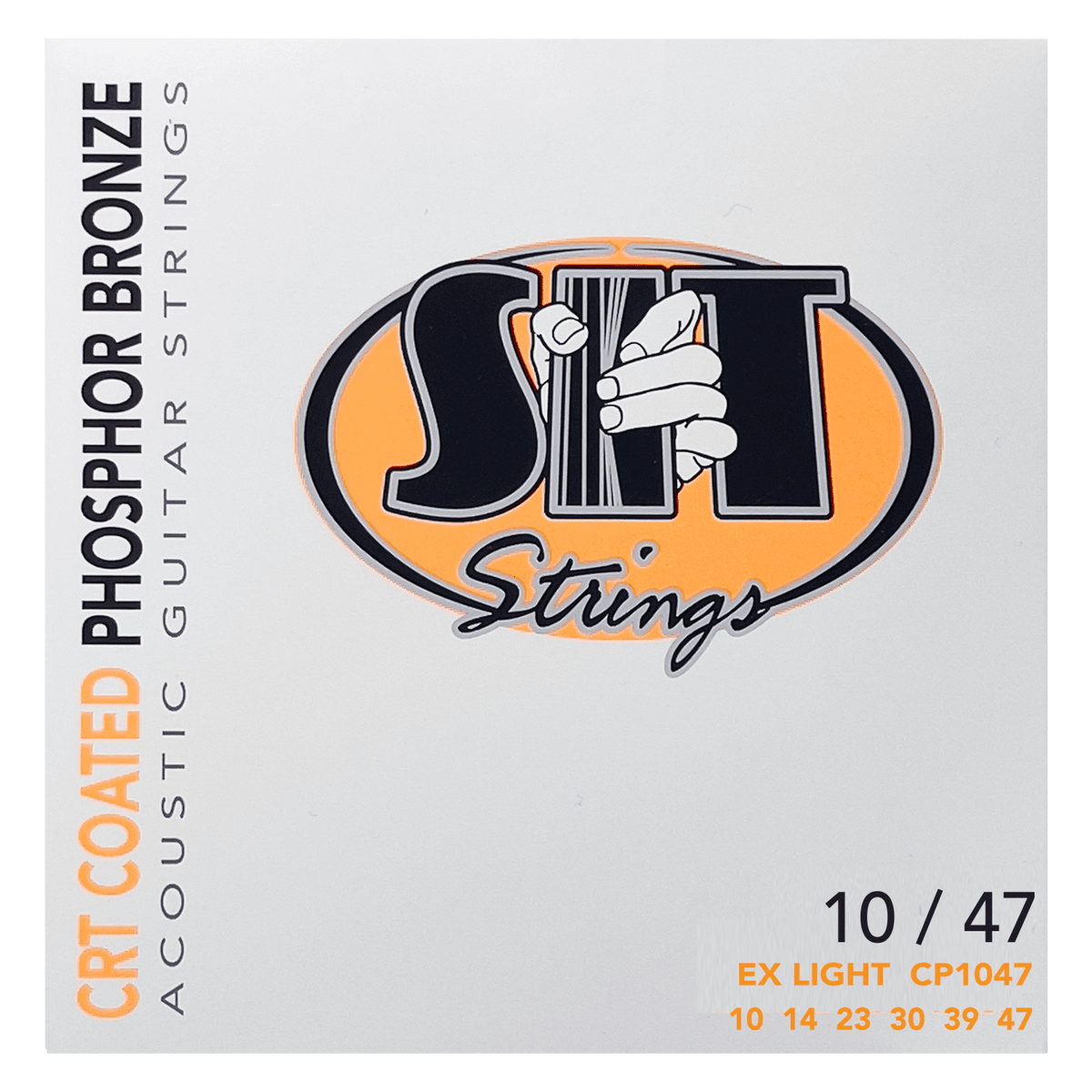 S.I.T. CRT Coated Phosphor Bronze Acoustic Guitar Strings – 10–47 (CP1047 Extra Light)