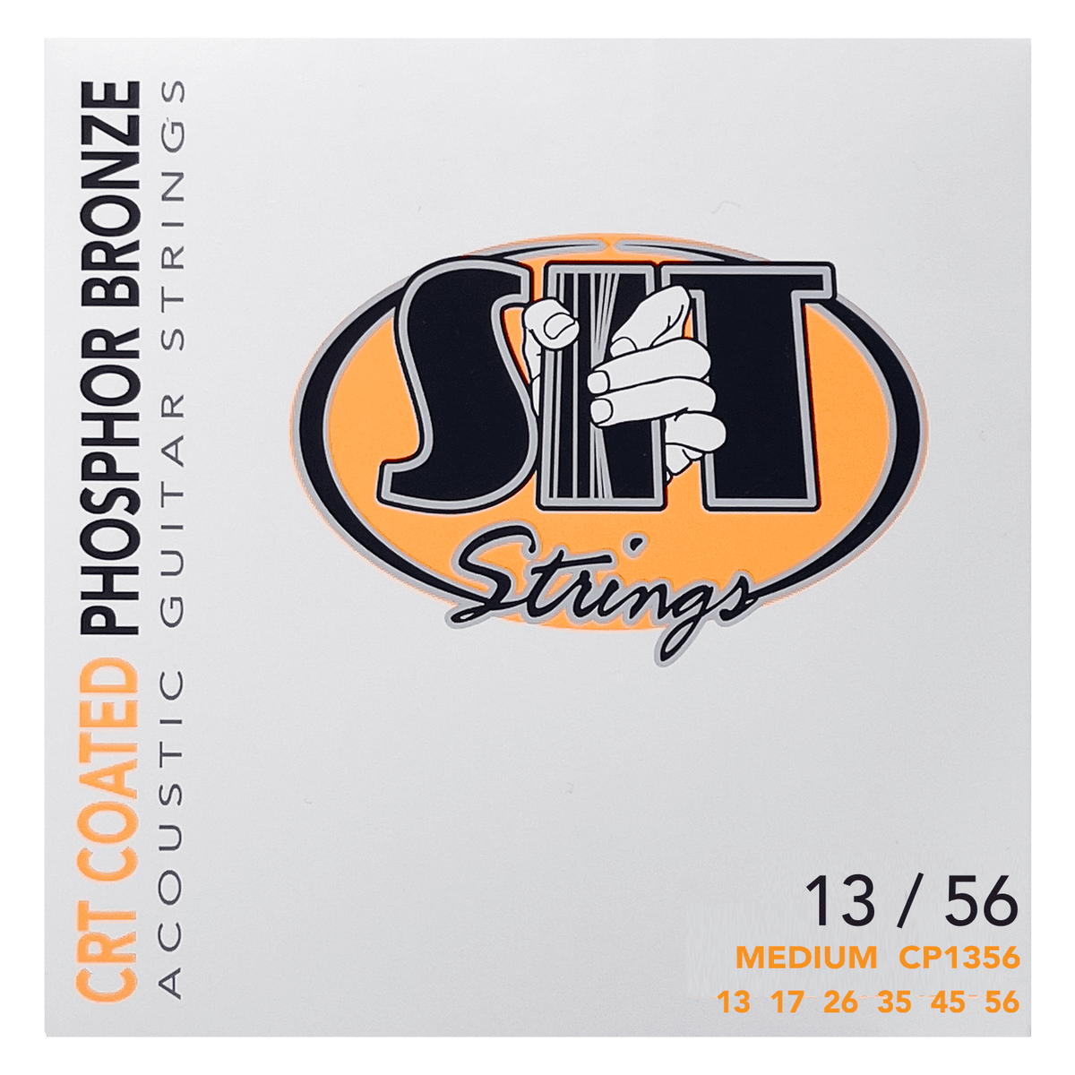 S.I.T. CRT Coated Phosphor Bronze Acoustic Guitar Strings – 13–56 (CP1356 Medium)