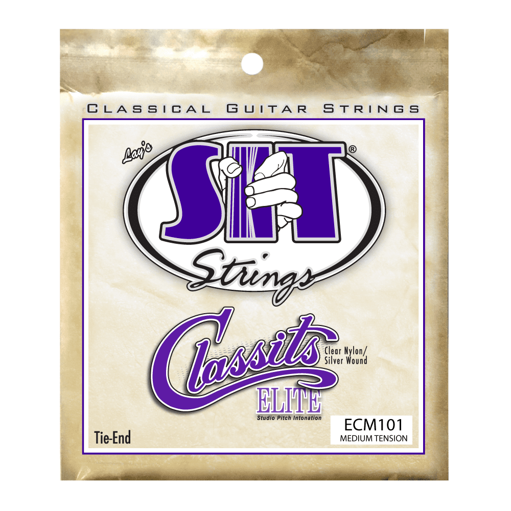 S.I.T. Classits Elite Classical Guitar Strings – Medium Tension Silver Wound Tie-End (ECM101)