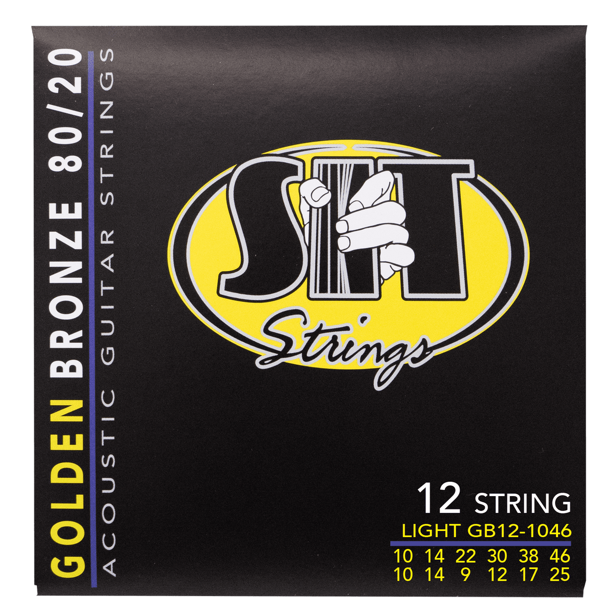 S.I.T. Golden Bronze 80/20 12-String Acoustic Guitar Strings – 10–46 (GB12-1046 Light)