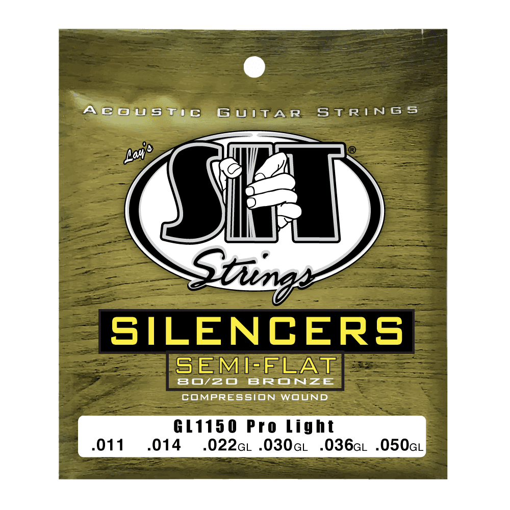 S.I.T. Silencer Semi-Flat 80/20 Acoustic Guitar Strings – 11–50 (GL1150 Pro Light)