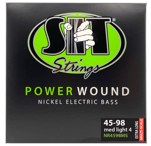 S.I.T. Power Wound Nickel 4-String Bass Strings – 45–98 Multi-Scale (NR4598MS Medium Light)