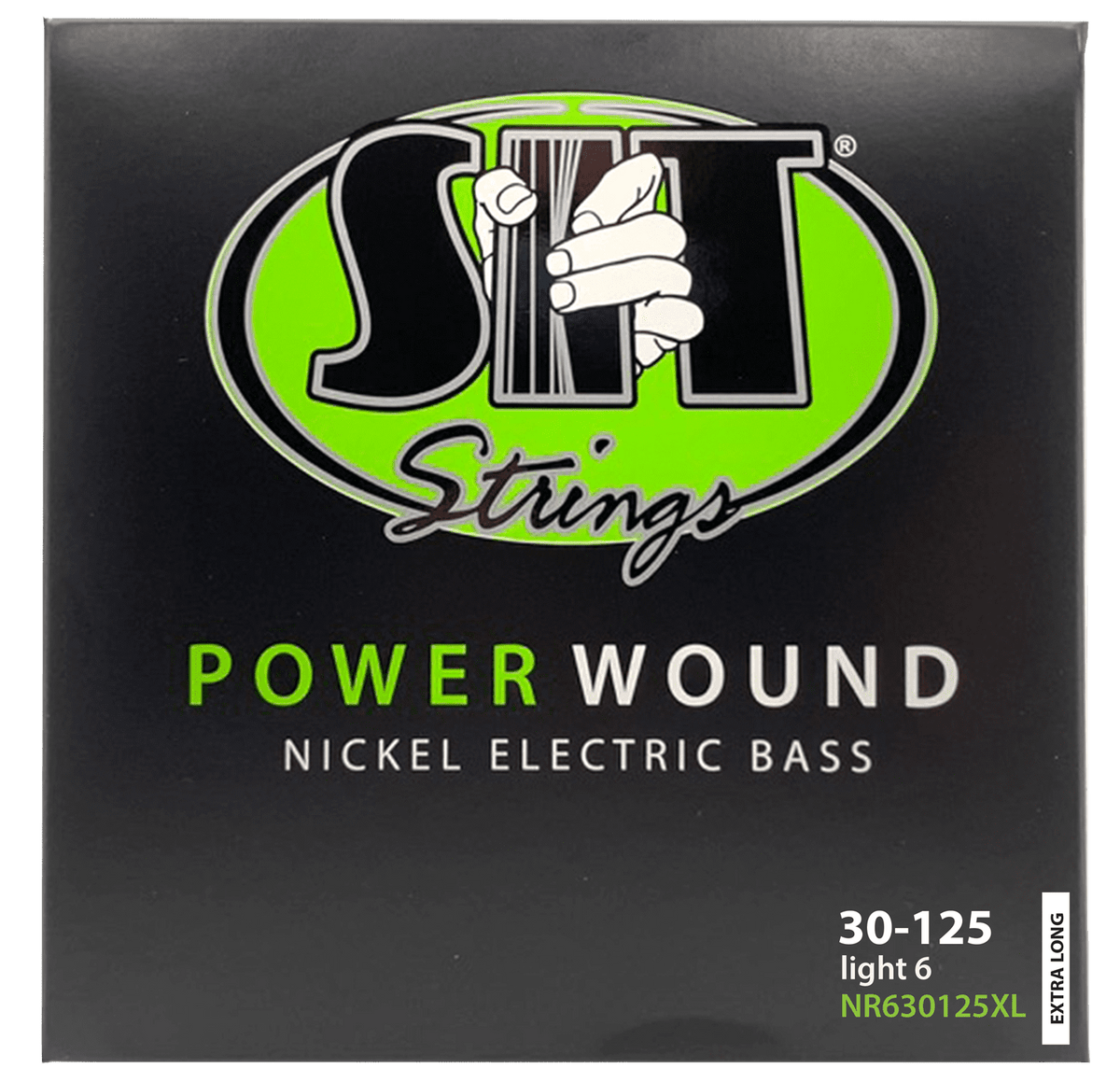 S.I.T. Power Wound Nickel 6-String Bass Strings – 30–125 Extra Long (NR630125XL Light)