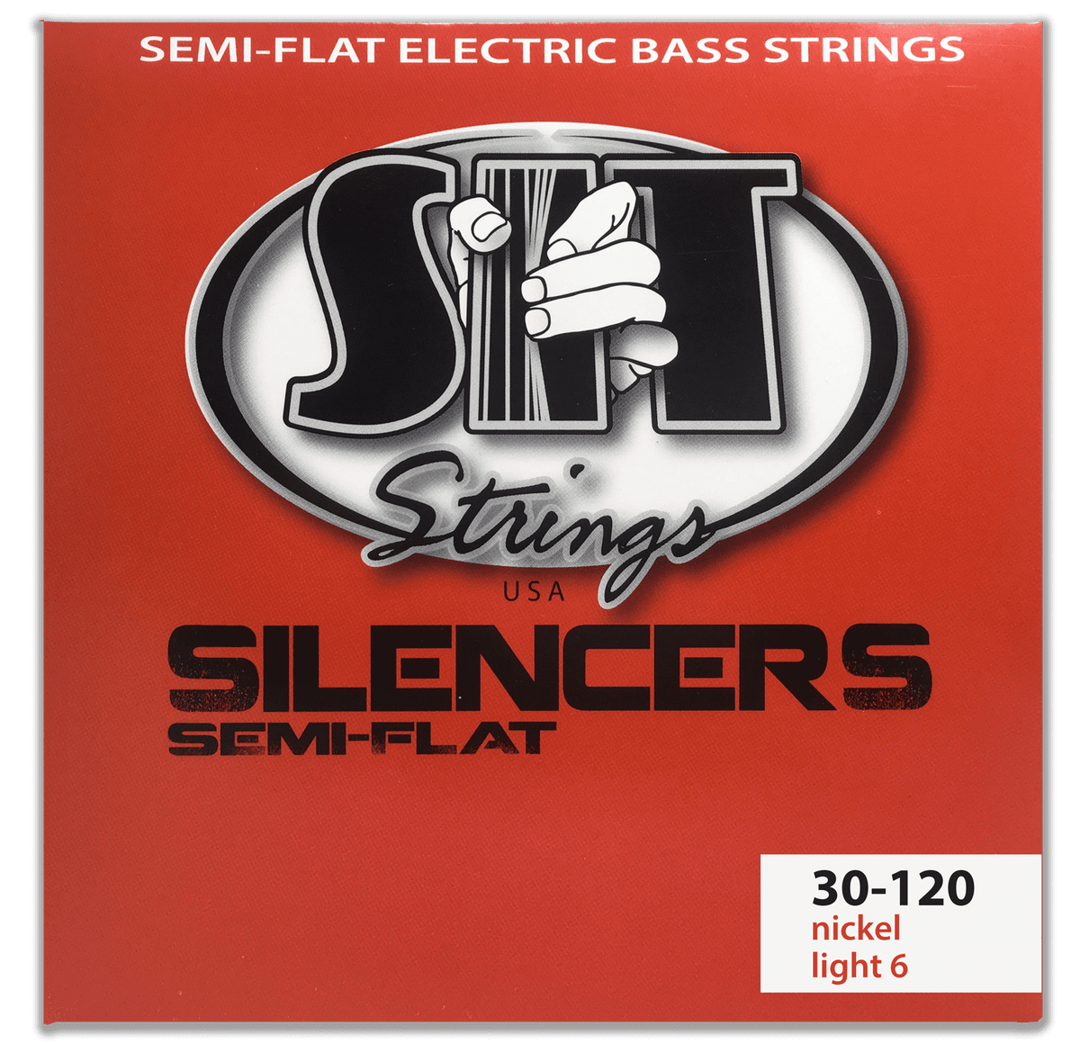 S.I.T. Silencer Nickel Semi-Flat 6-String Bass Strings – 30–120 (NRL630120L Light)