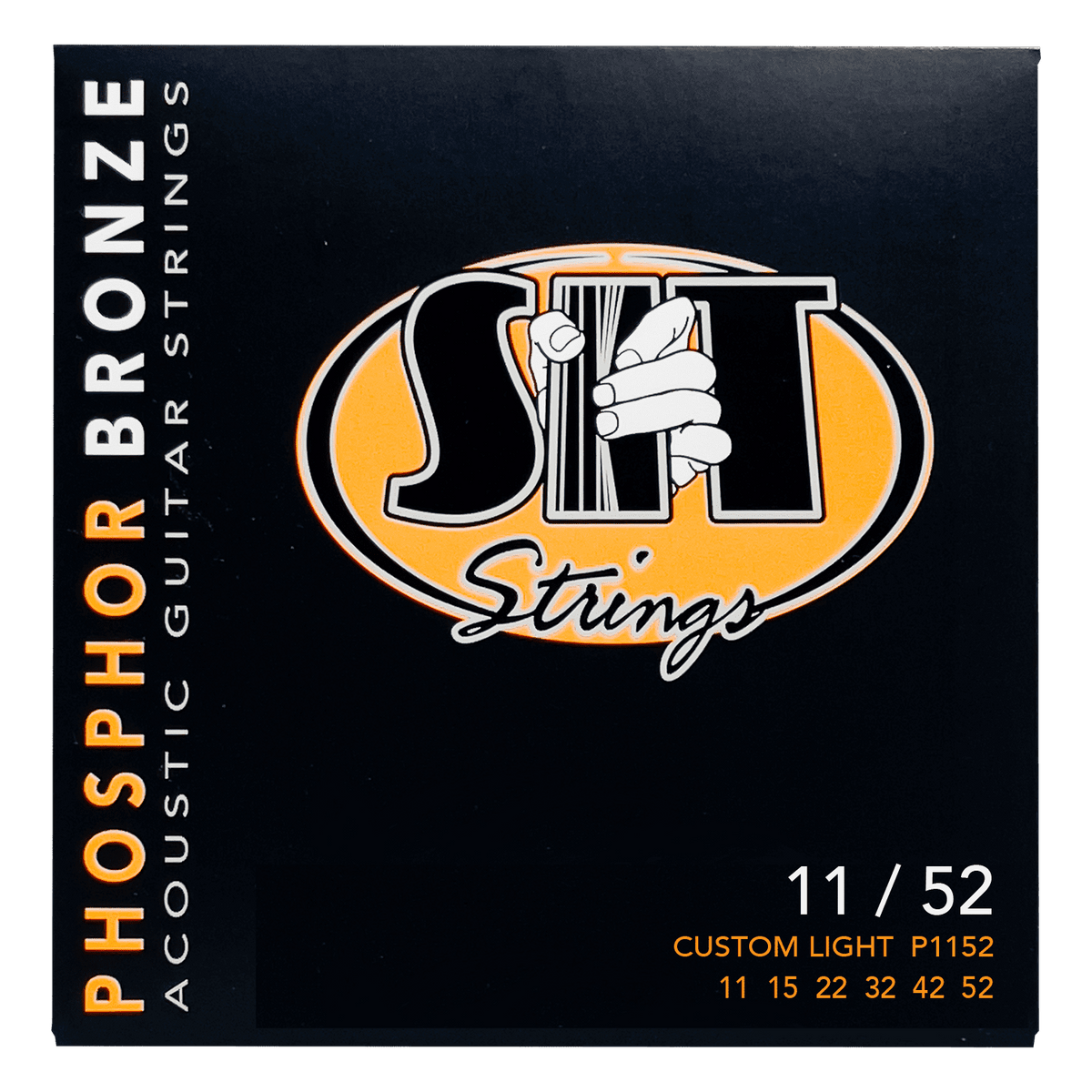 S.I.T. Phosphor Bronze Acoustic Guitar Strings – 11–52 (P1152 Custom Light)