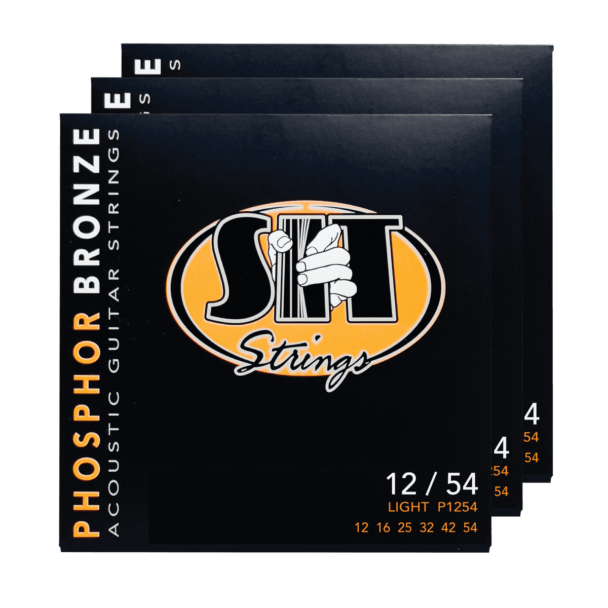 S.I.T. Phosphor Bronze Acoustic Guitar Strings – 12–54 (P1254 Light) – 3-Pack