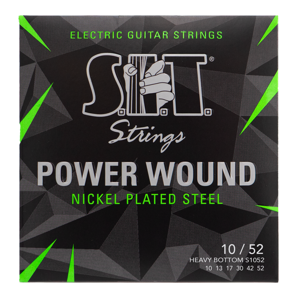 S.I.T. Power Wound Nickel Electric Guitar Strings – 10–52 (S1052 Heavy Bottom)
