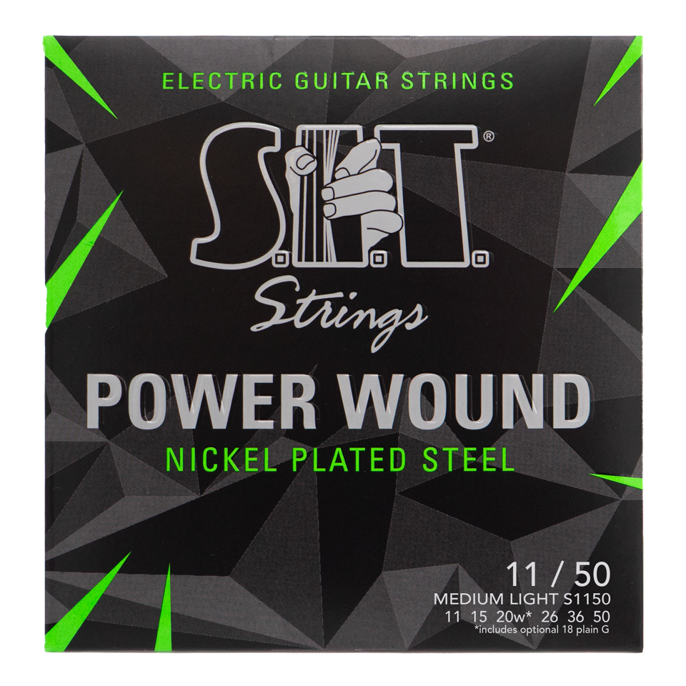 S.I.T. Power Wound Nickel Electric Guitar Strings – 11–50 (S1150 Medium Light)