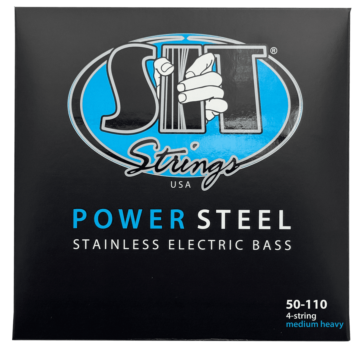 S.I.T. Power Steel Stainless Steel 4-String Bass Strings – 50–110 (SR50110L Medium Heavy)