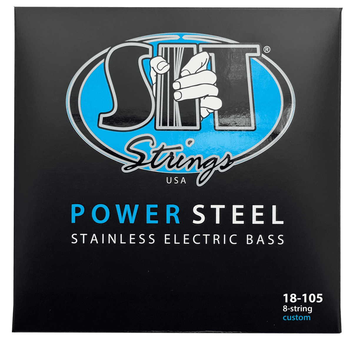 S.I.T. Power Steel Stainless Steel Octave 8-String Bass Strings – 18–105 (SR818105L)