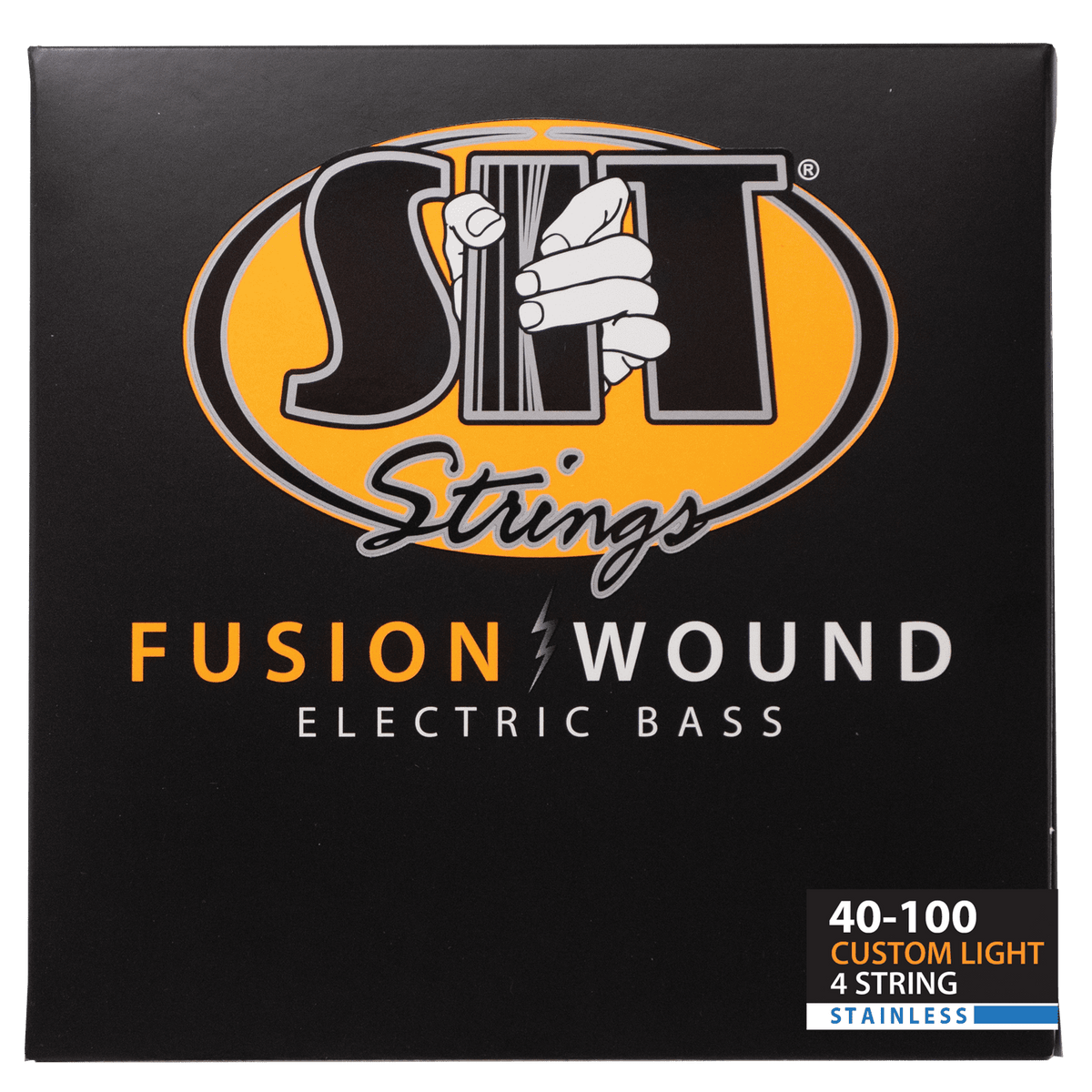 S.I.T. Fusion Wound Stainless Steel 4-String Bass Strings – 40–100 (SRB40100L Custom Light)