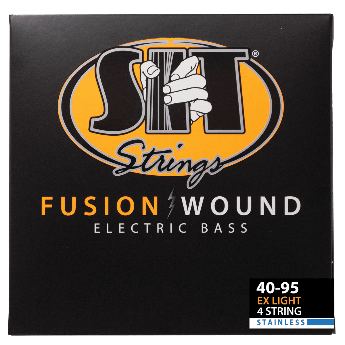 S.I.T. Fusion Wound Stainless Steel 4-String Bass Strings – 40–95 (SRB4095L Extra Light)