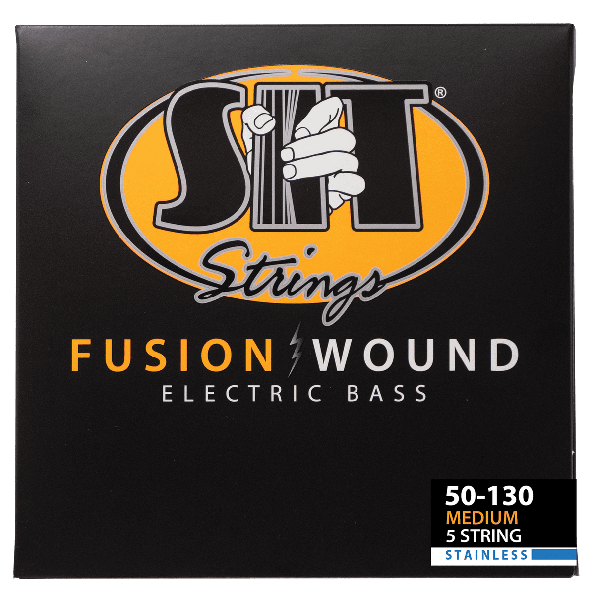 S.I.T. Fusion Wound Stainless Steel 5-String Bass Strings – 50–130 (SRB550130L Medium)