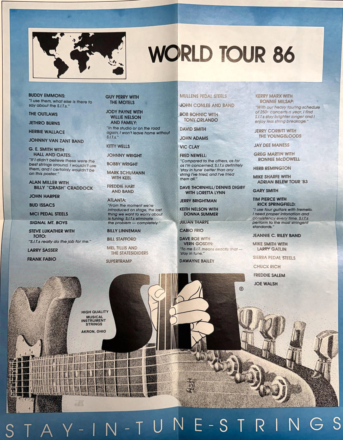 Our 1986 World Tour artist poster.
