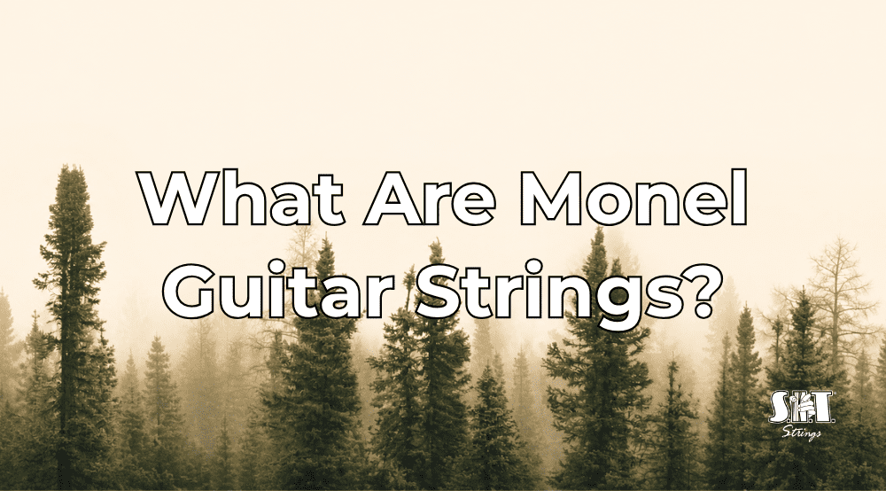 Acoustic guitar with S.I.T. American Roots Monel strings and the title What Are Monel Guitar Strings