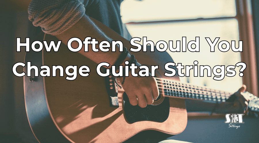 Guitar being restrung with the title How Often Should You Change Guitar Strings