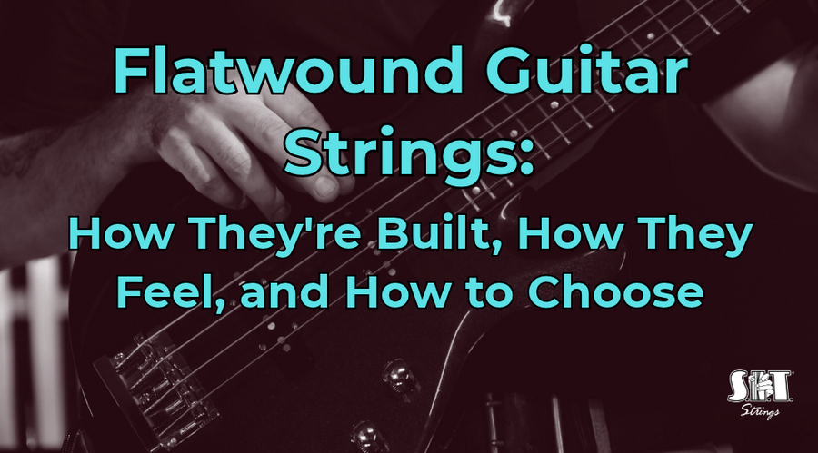 Electric bass being played with the title Flatwound Guitar Strings: How They’re Built and How to Choose