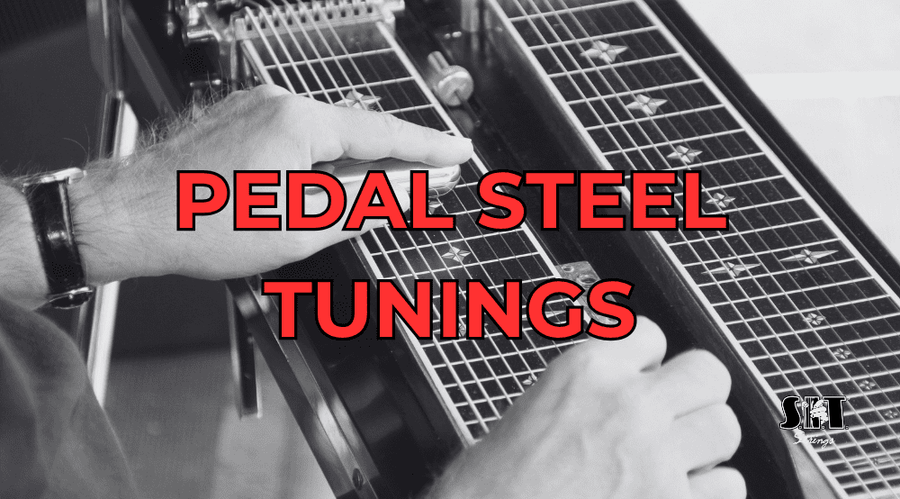 Pedal steel guitar with the title Pedal Steel Tunings Explained