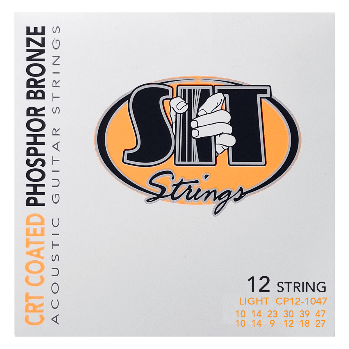 S.I.T. CRT Coated Phosphor Bronze 12-String Acoustic Guitar Strings – 10–47 (CP12-1047 Light)
