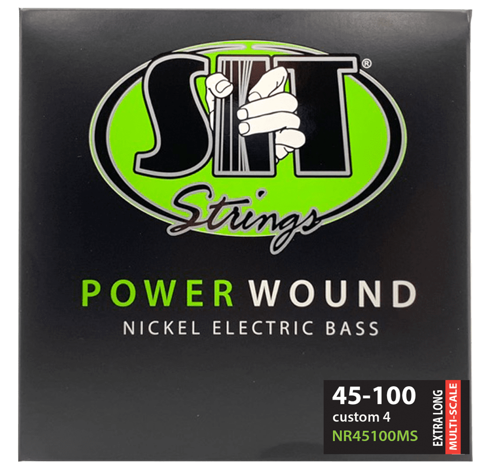 S.I.T. Power Wound Nickel 5-String Bass Strings – 45–128 Multi-Scale (NR545128MS Medium Light)