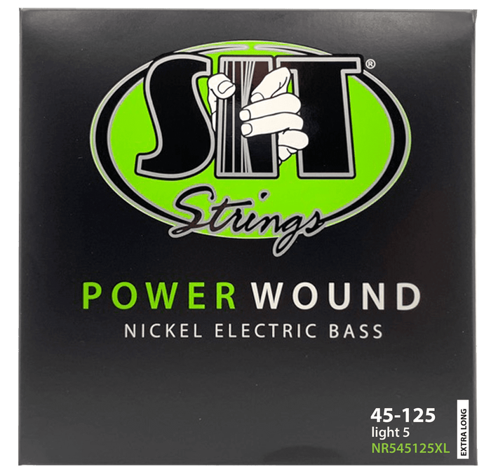 Power Wound Nickel 5-String Bass Strings – 45–125 Extra Long (NR545125XL Light)