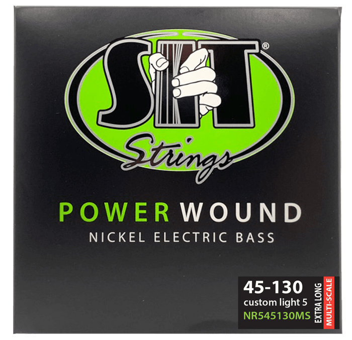 Power Wound Nickel 5-String Bass Strings – 45–130 Multi-Scale (NR545130MS Medium)
