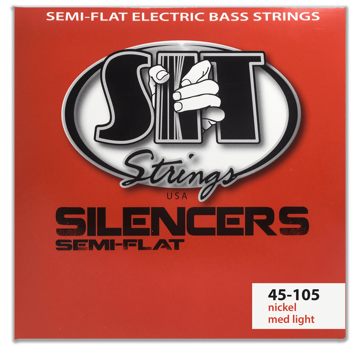 Silencer Nickel Semi-Flat 4-String Bass Strings – 45–105 (NRL45105L Medium Light)