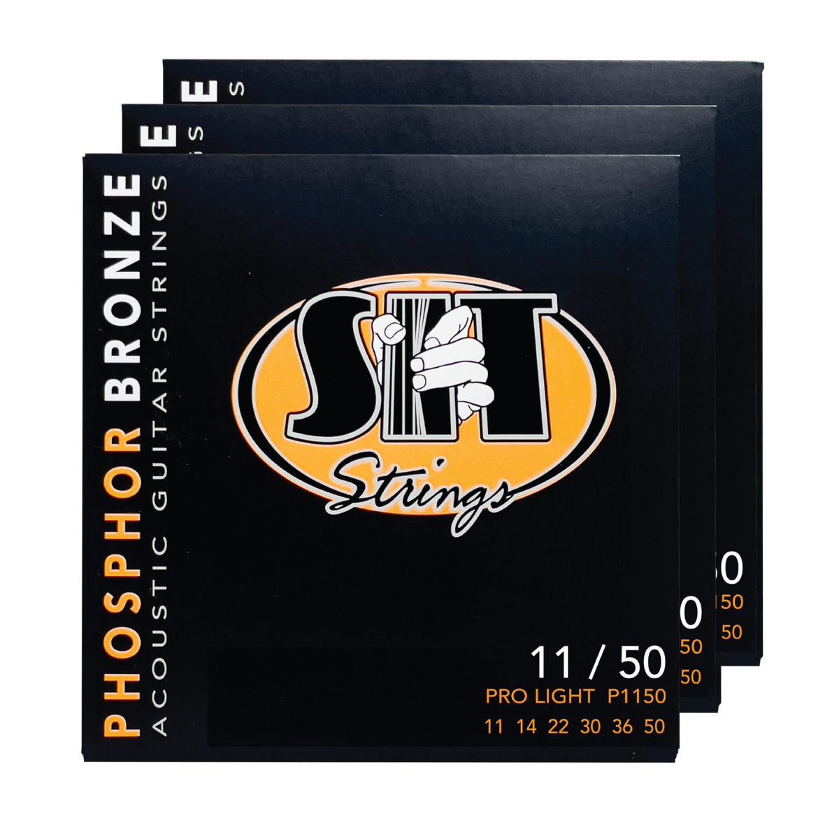 S.I.T. Phosphor Bronze Acoustic Guitar Strings – 11–50 (P1150 Pro Light) – 3-Pack