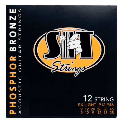 S.I.T. Phosphor Bronze Acoustic Guitar Strings – 9-46 12-String (P12946 Extra Light)