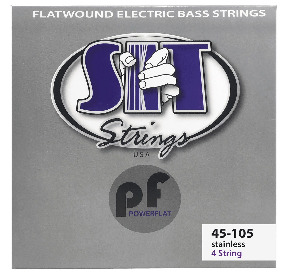 S.I.T. Power Flat Wound 4-String Bass Strings – 45–105 (PF45105L Light)