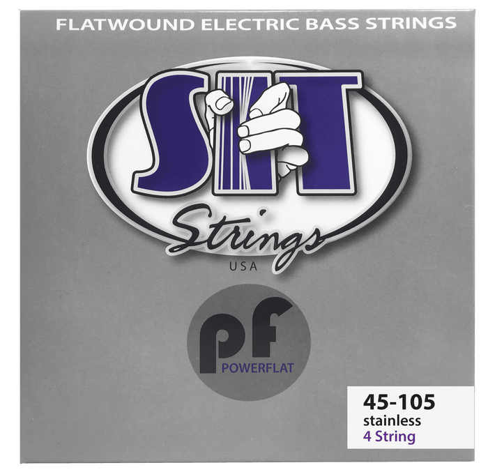 Power Flat Wound 4-String Bass Strings – 45–105 (PF45105L Light)