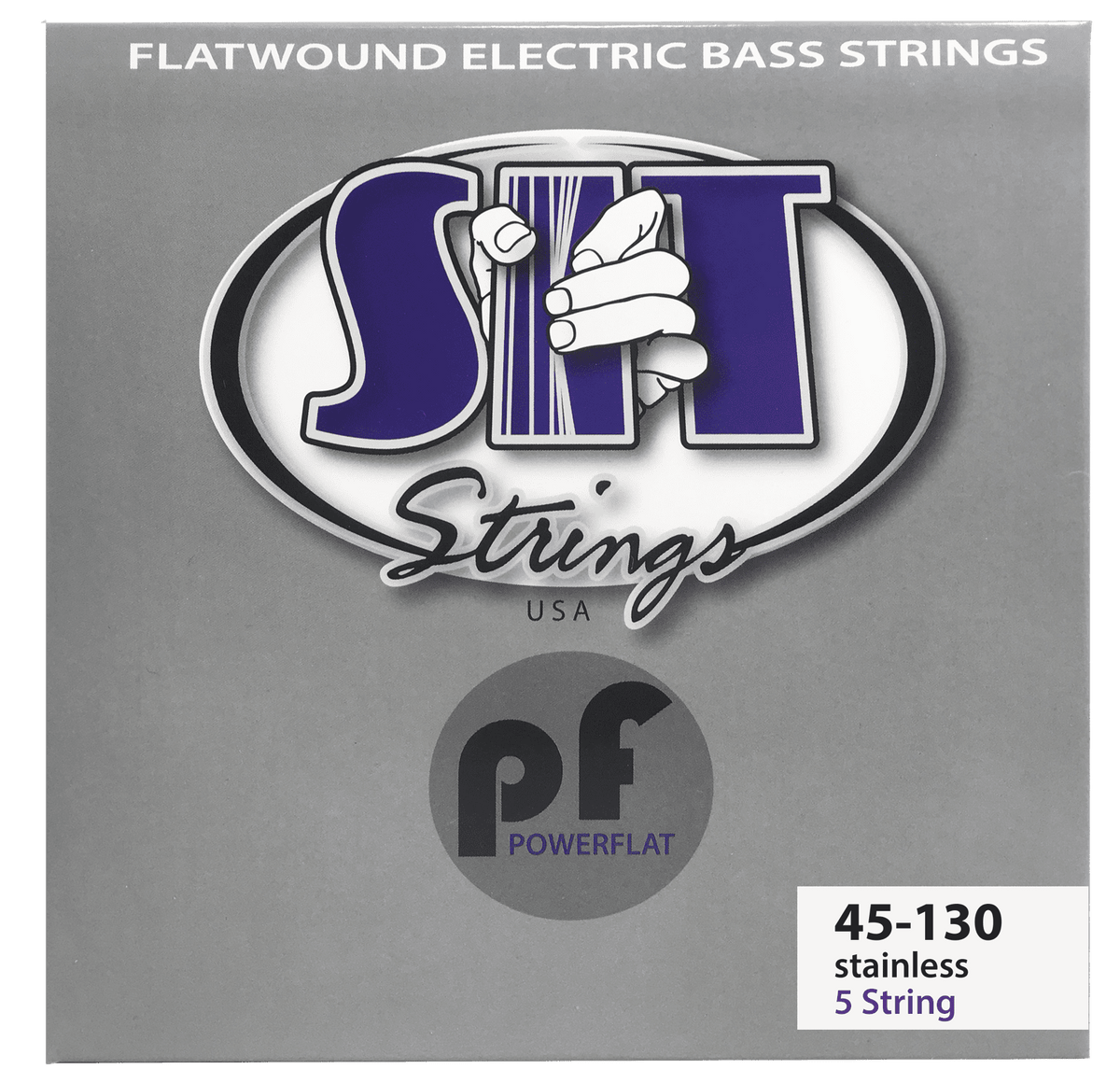 S.I.T. Power Flat Wound 5-String Bass Strings – 45–130 (PF545130L Light)