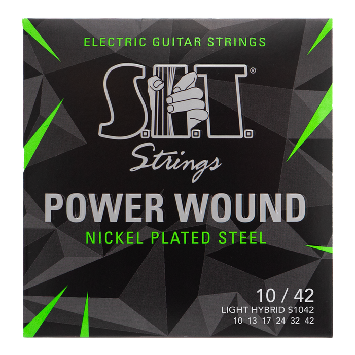 Power Wound Nickel Electric Guitar Strings – 10–42 (S1042 Light Hybrid)