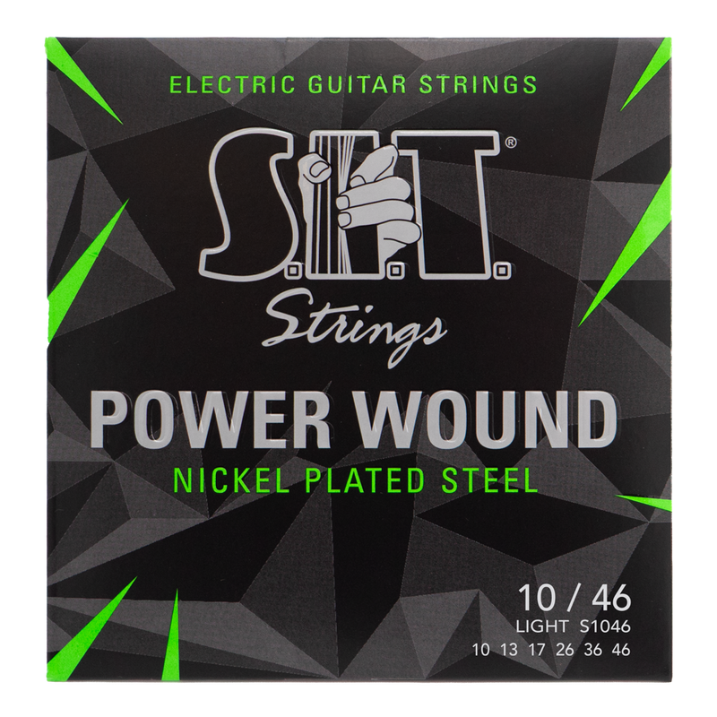S.I.T. Power Wound Nickel Electric Guitar Strings – 10–46 (S1046 Light)