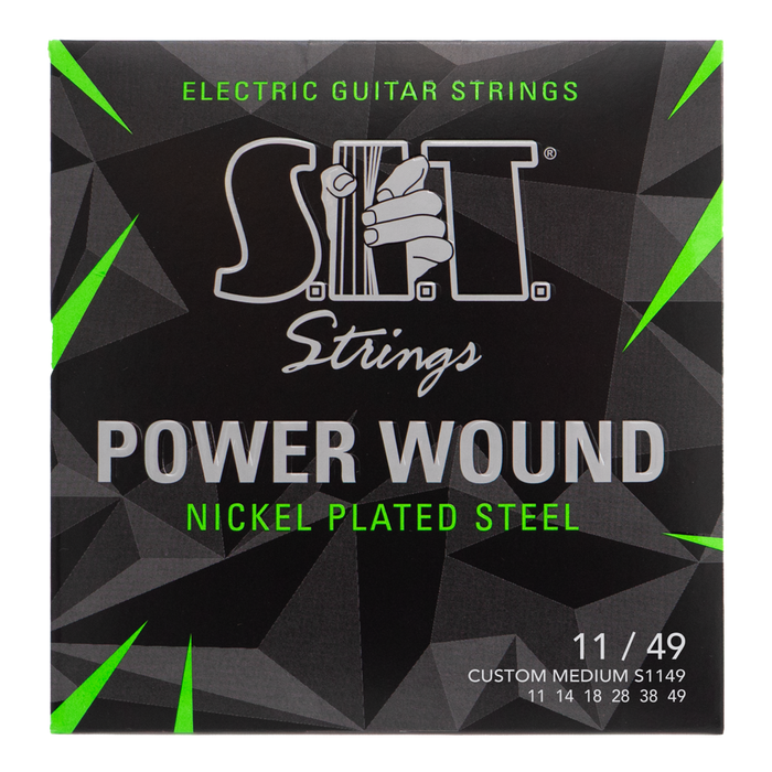 Power Wound Nickel Electric Guitar Strings – 11–49 (S1149 Custom Medium)