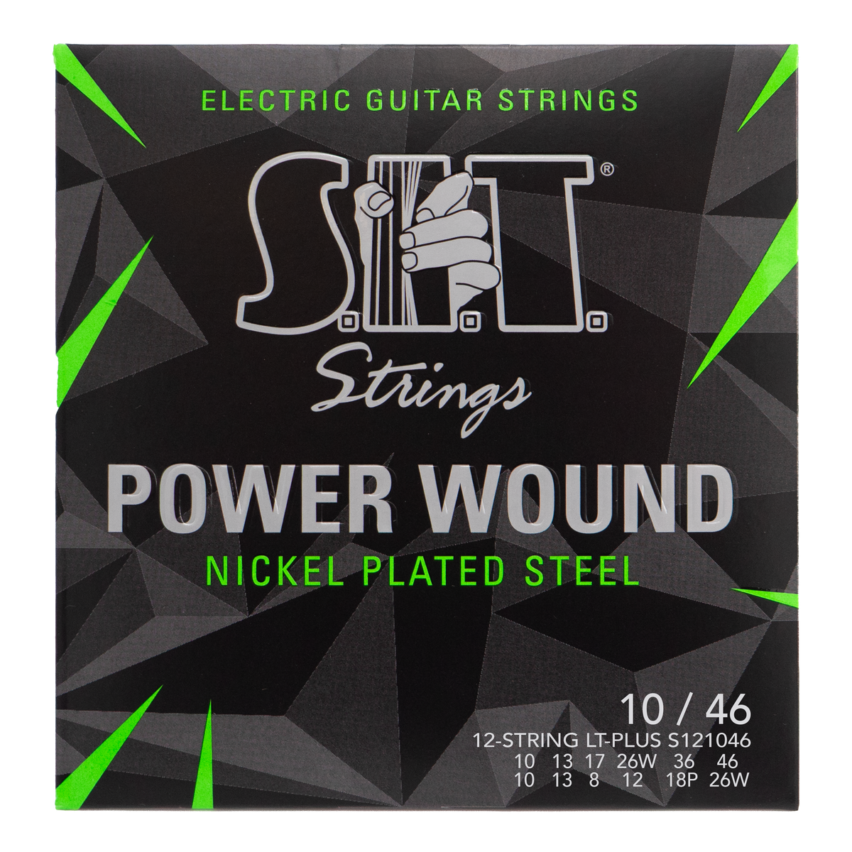Power Wound Nickel 12-String Electric Guitar Strings – 10–46 (S121046 Light Plus)