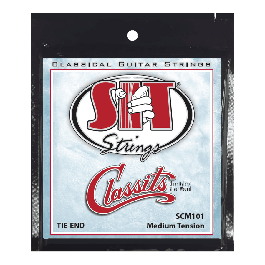 S.I.T. Classits Classical Guitar Strings – Medium Tension Silver Wound Tie-End (SCM101)