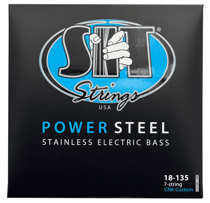 Power Steel Stainless Steel 7-String Bass Strings – 18–135 Exposed Core (SR18135)