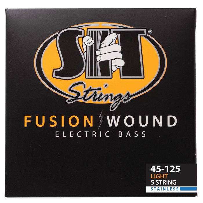 Fusion Wound Stainless Steel 5-String Bass Strings – 45–125 (SRB545125L Light)