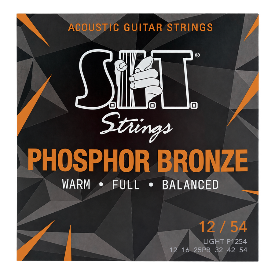 S.I.T. Phosphor Bronze Acoustic Guitar Strings – 12–54 (P1254 Light)